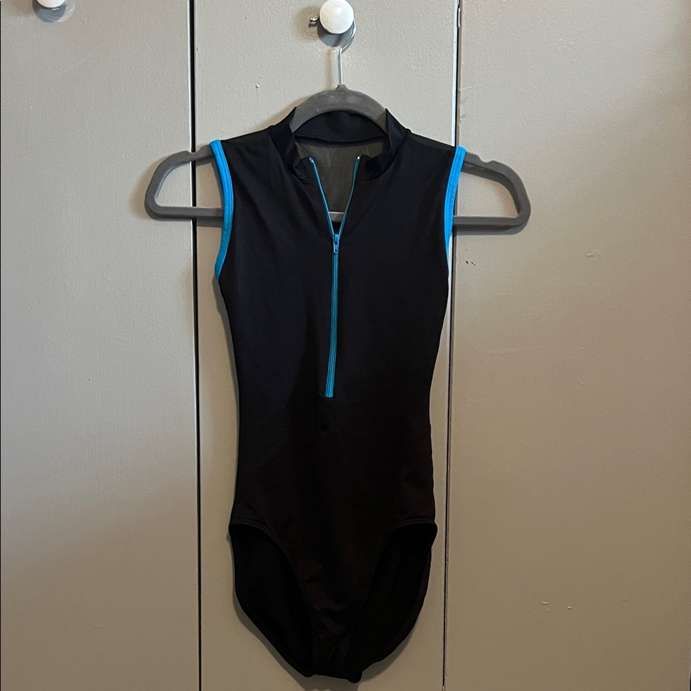 Eurotard Black and Blue Women's Sleeveless leotard